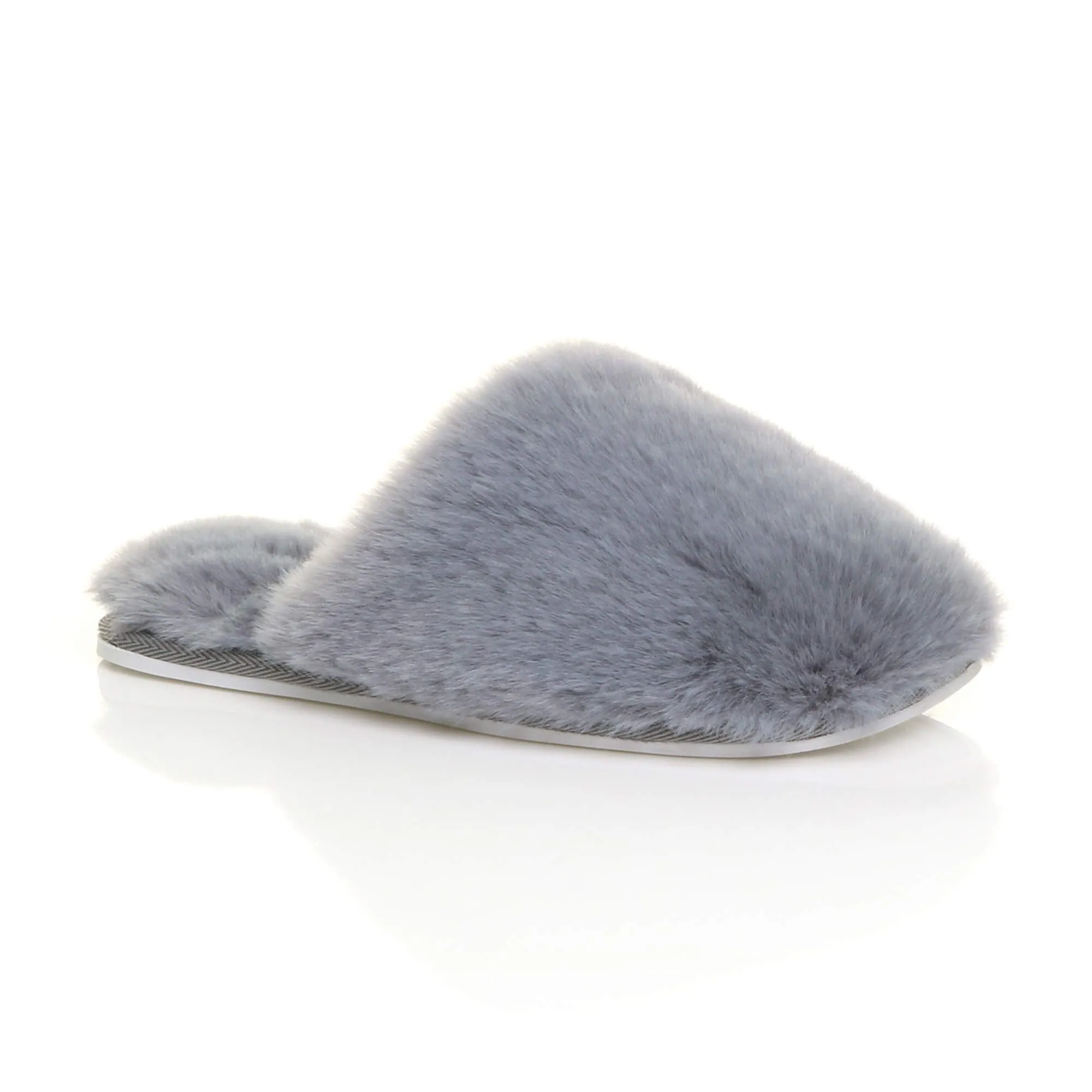 Flat  Heel Fluffy Mule  Slippers