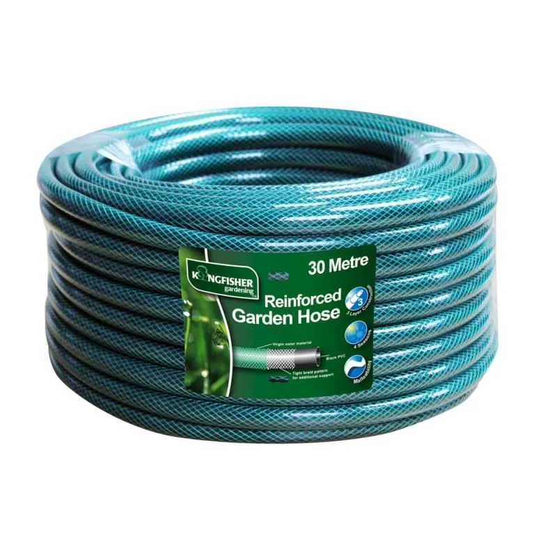 30m Reinforced Garden Hose Pipe / Hosepipe in Green