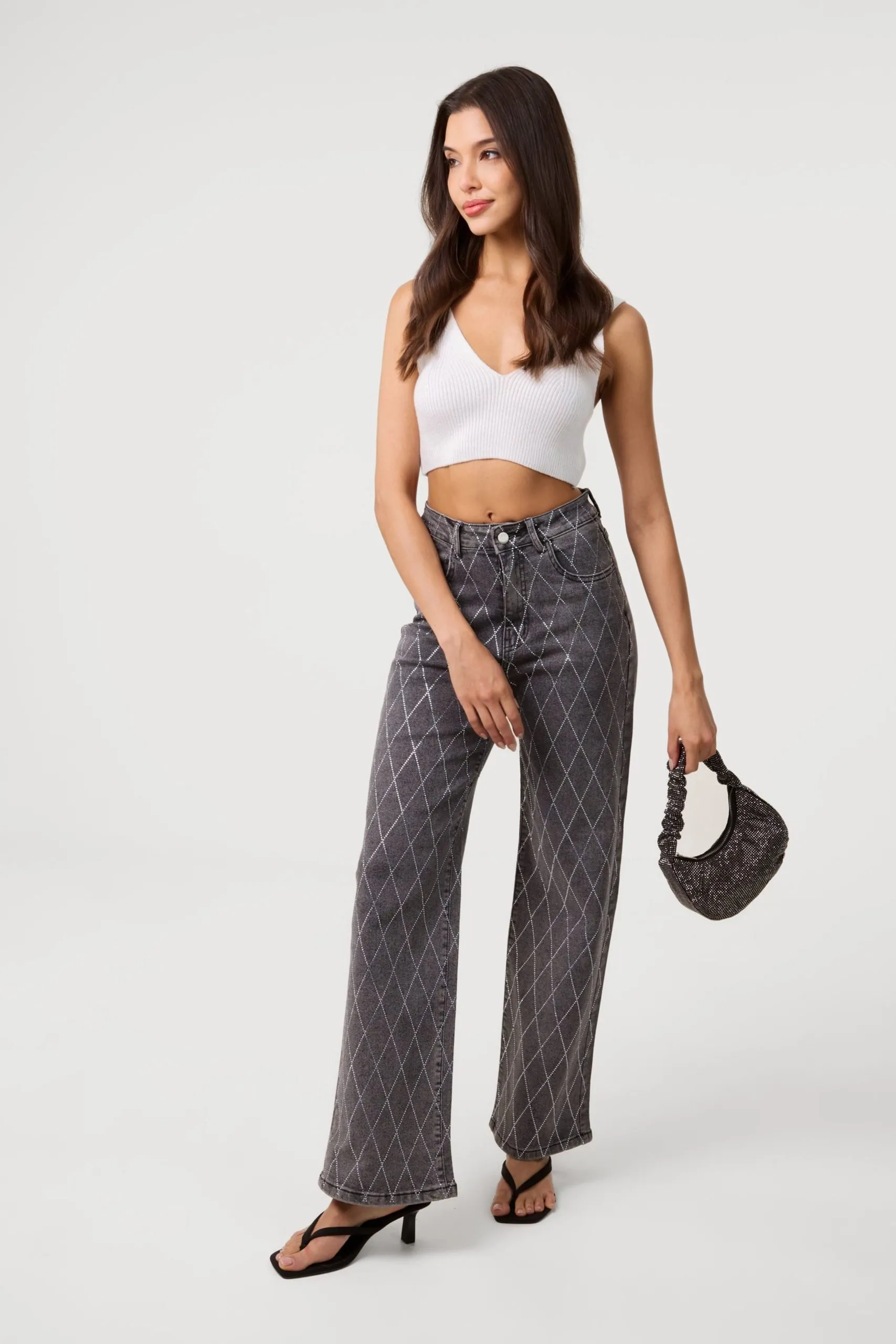 Black Diamante Jeans