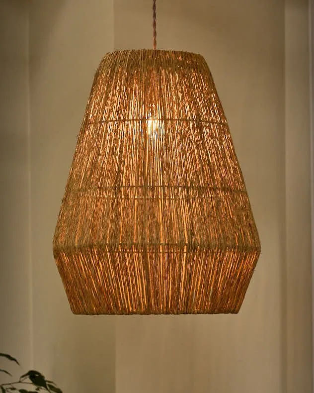 Traditional Style Jute Pendant Easy Fit Ceiling Light Shade H46 x D30cm