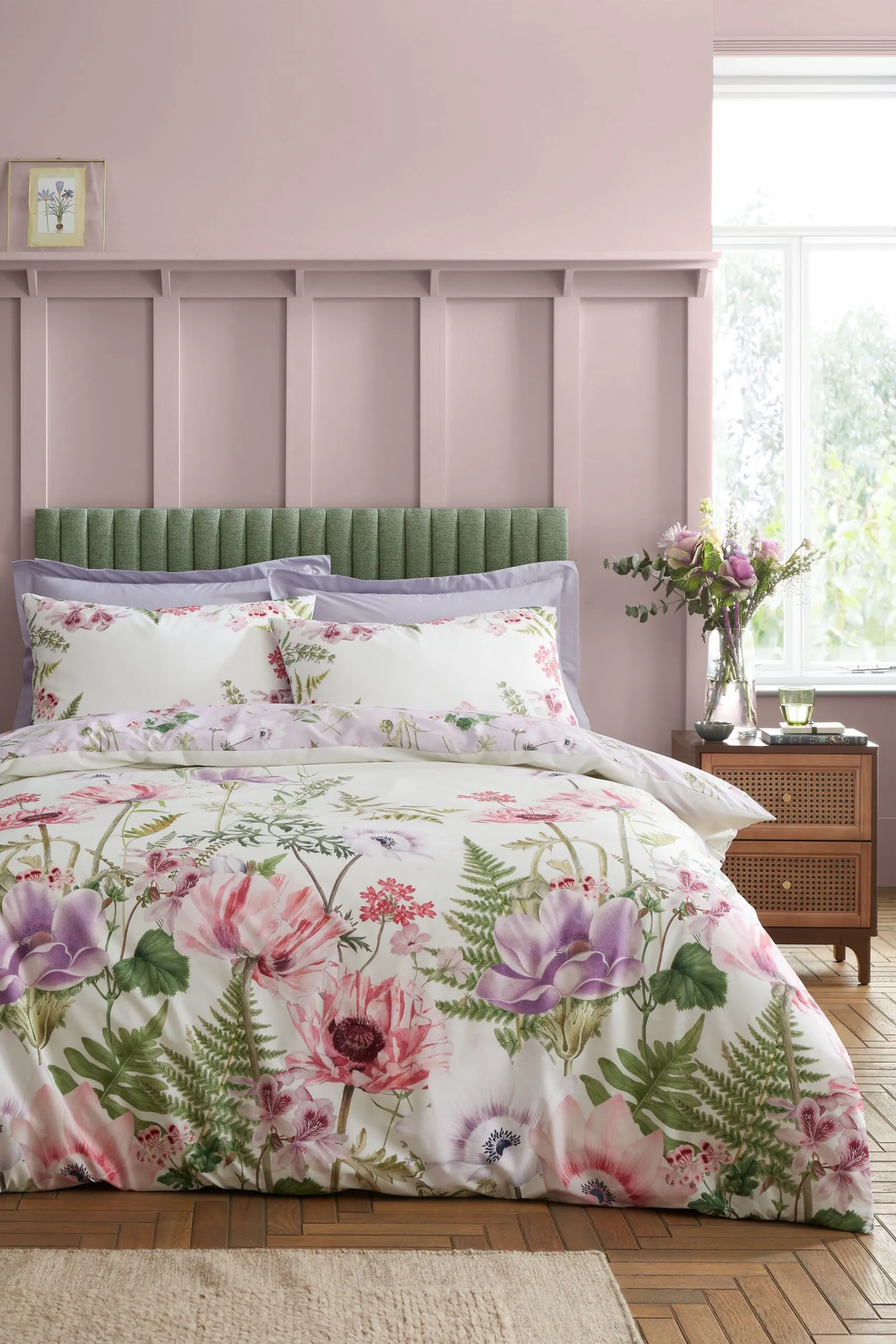 'Serenity Garden' Reversible 200 Thread Count Cotton Duvet Cover Set
