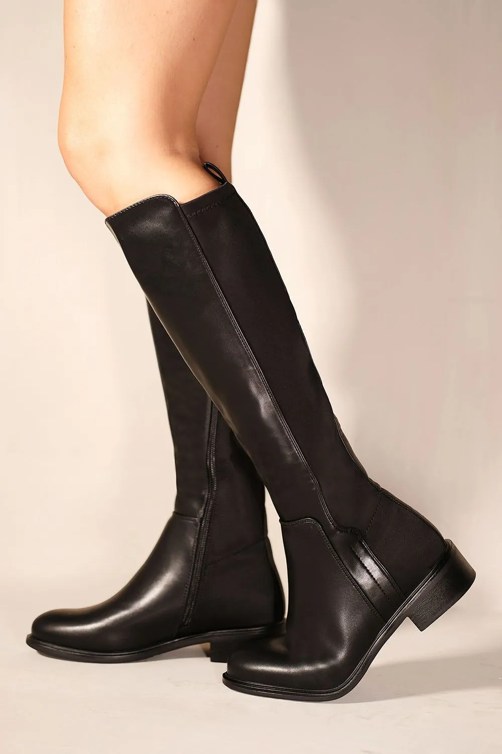 'Parker' Knee High Boots With Side Zip