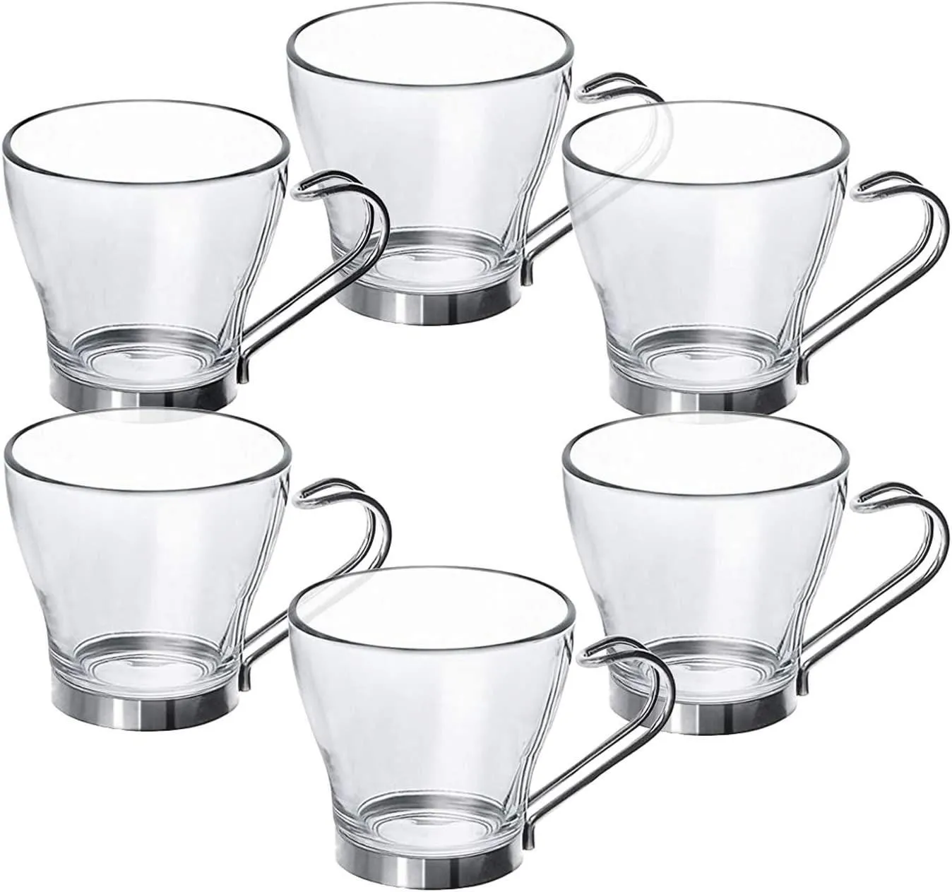 6 Urban Living Glass Espresso Coffee Cups 80ml