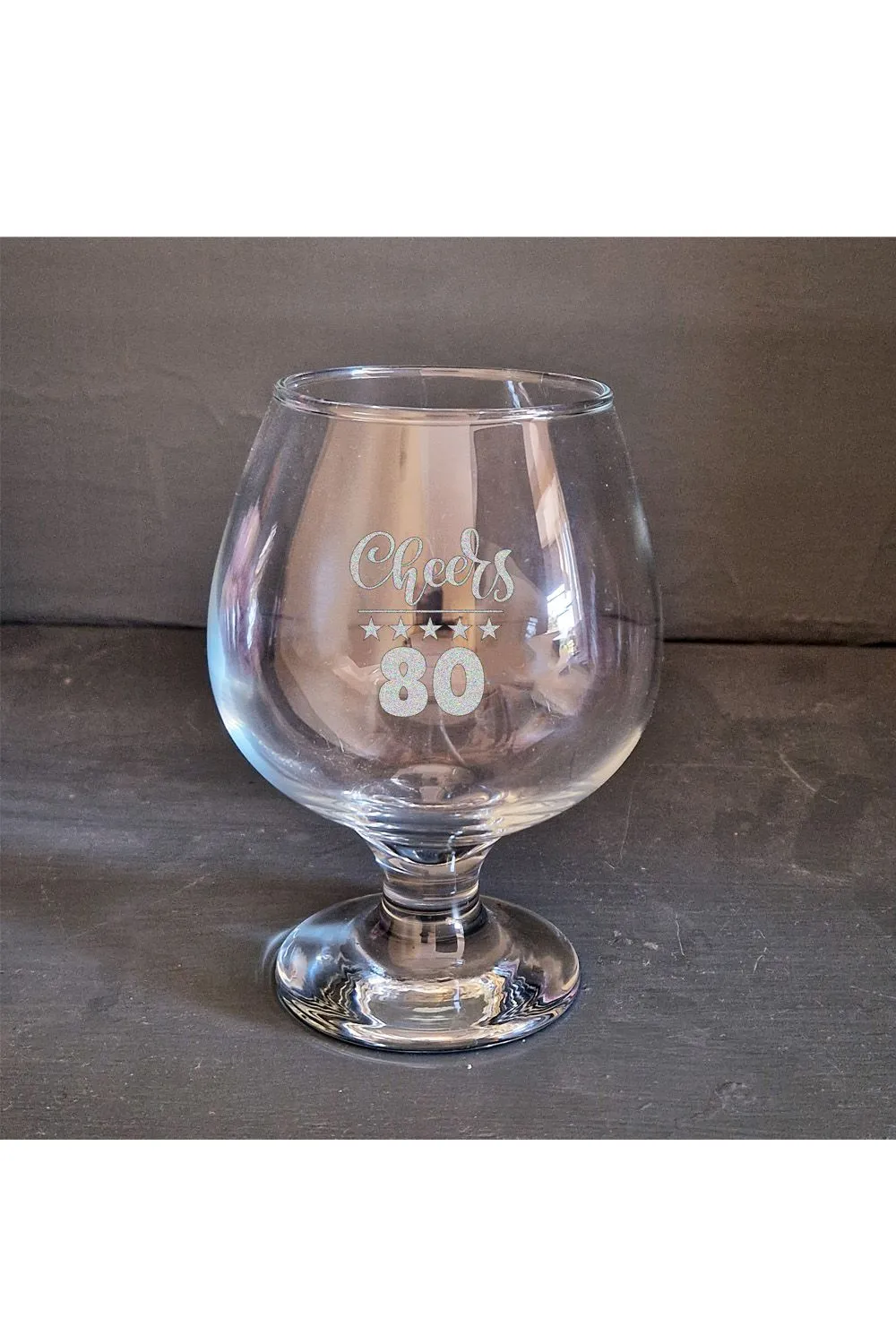 80th Birthday Gift Brandy Snifter Glass