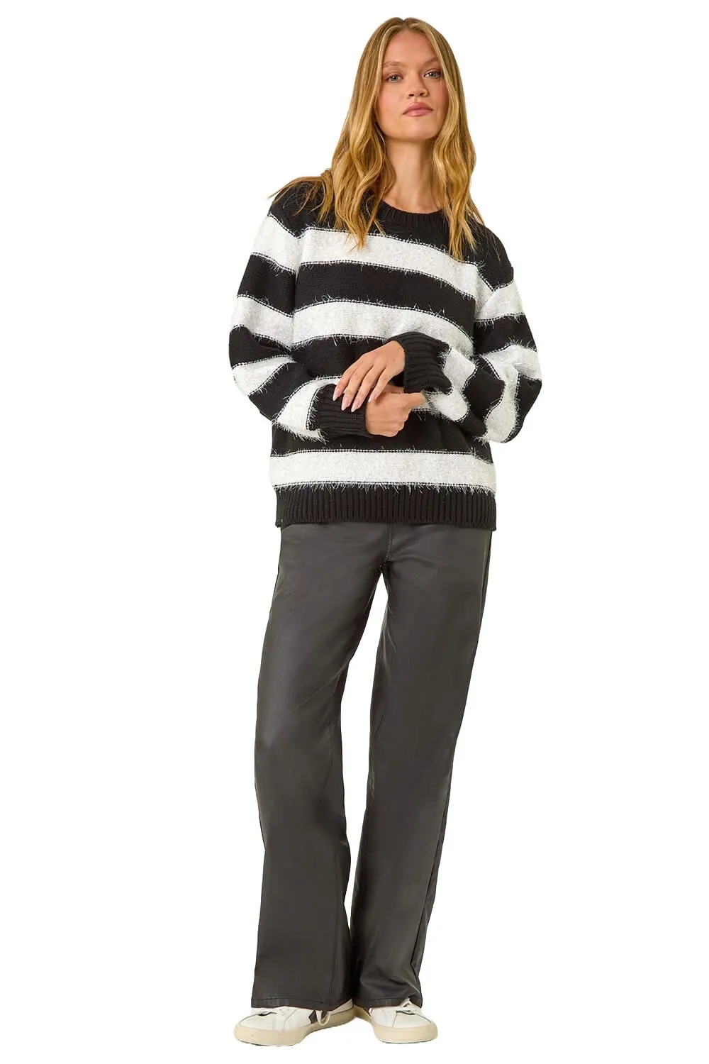 Crew Neck Stripe Knit Jumper