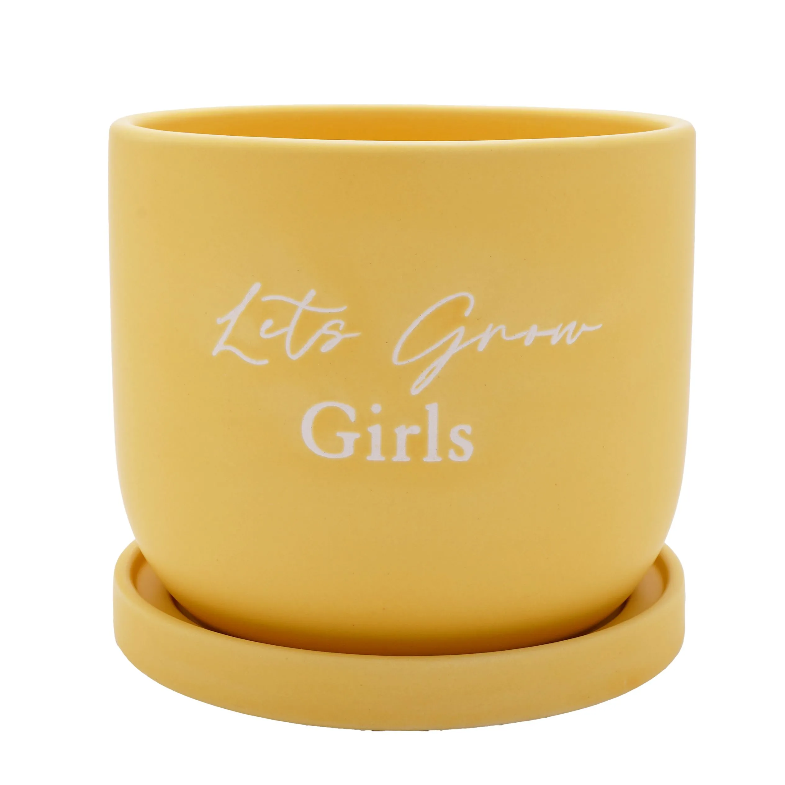 The Collection Ceramic Plant Pot - "Lets Grow Girls"