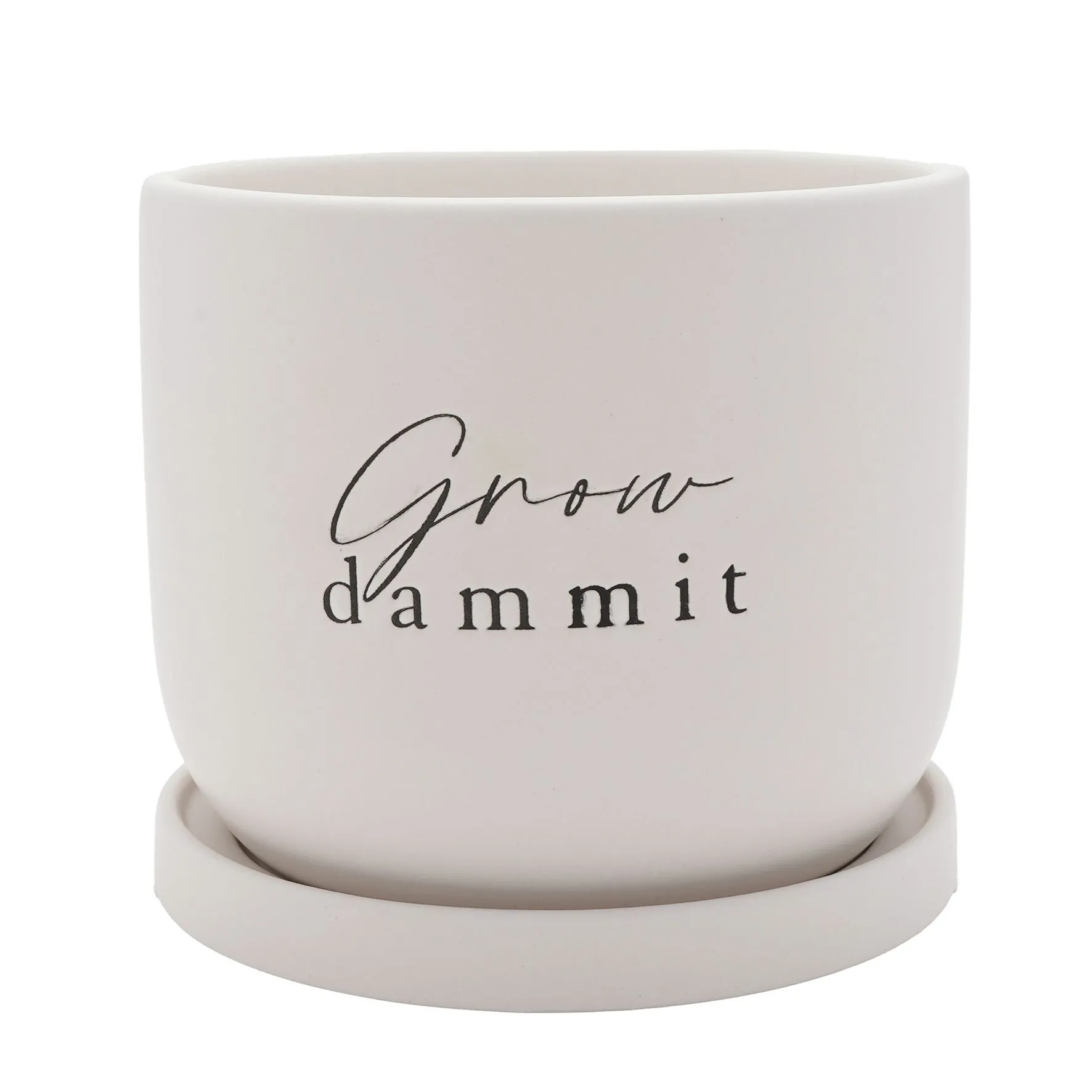 The Collection Ceramic Plant Pot - "Grow Damn It"