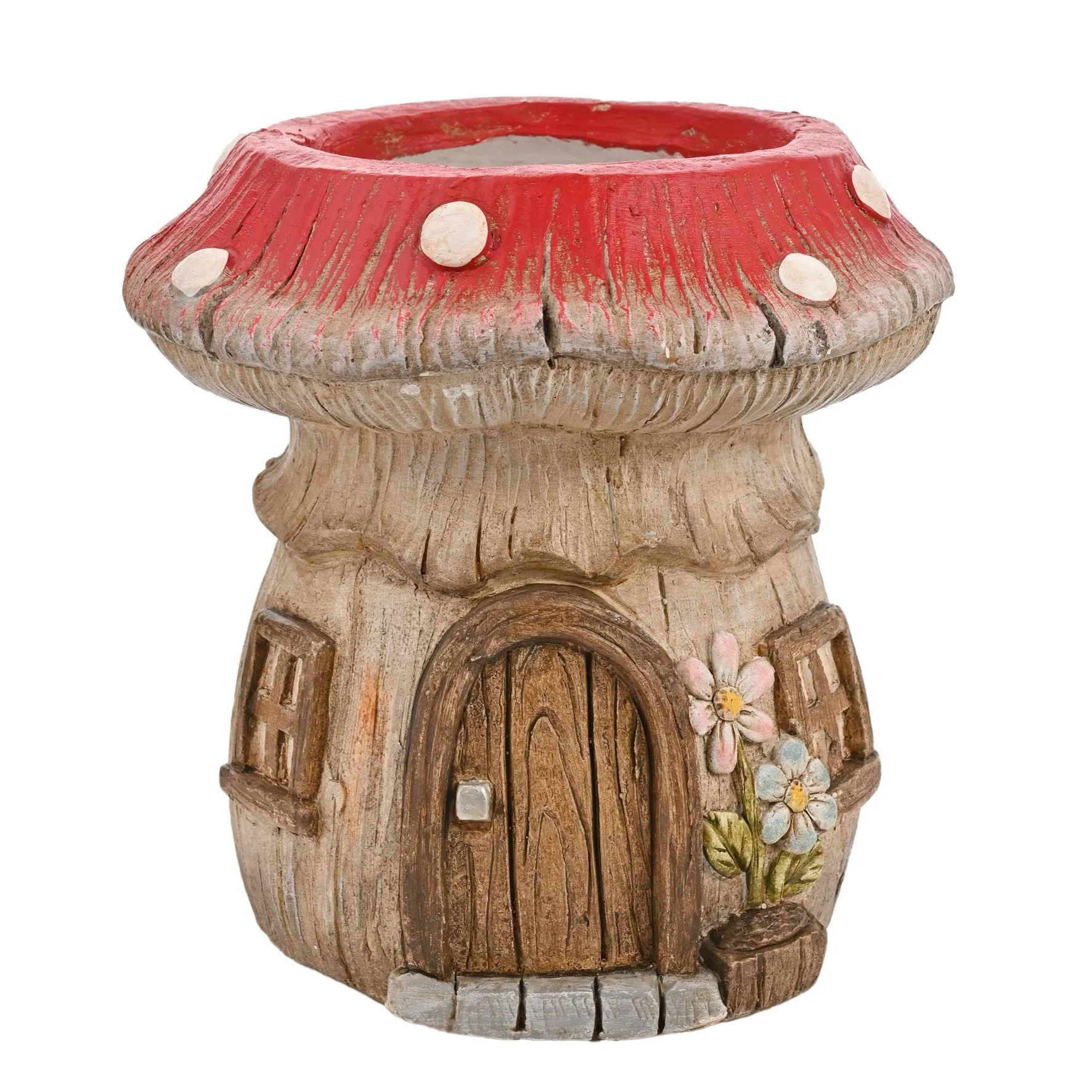 The Collection Toadstool With Fairy Door Planter