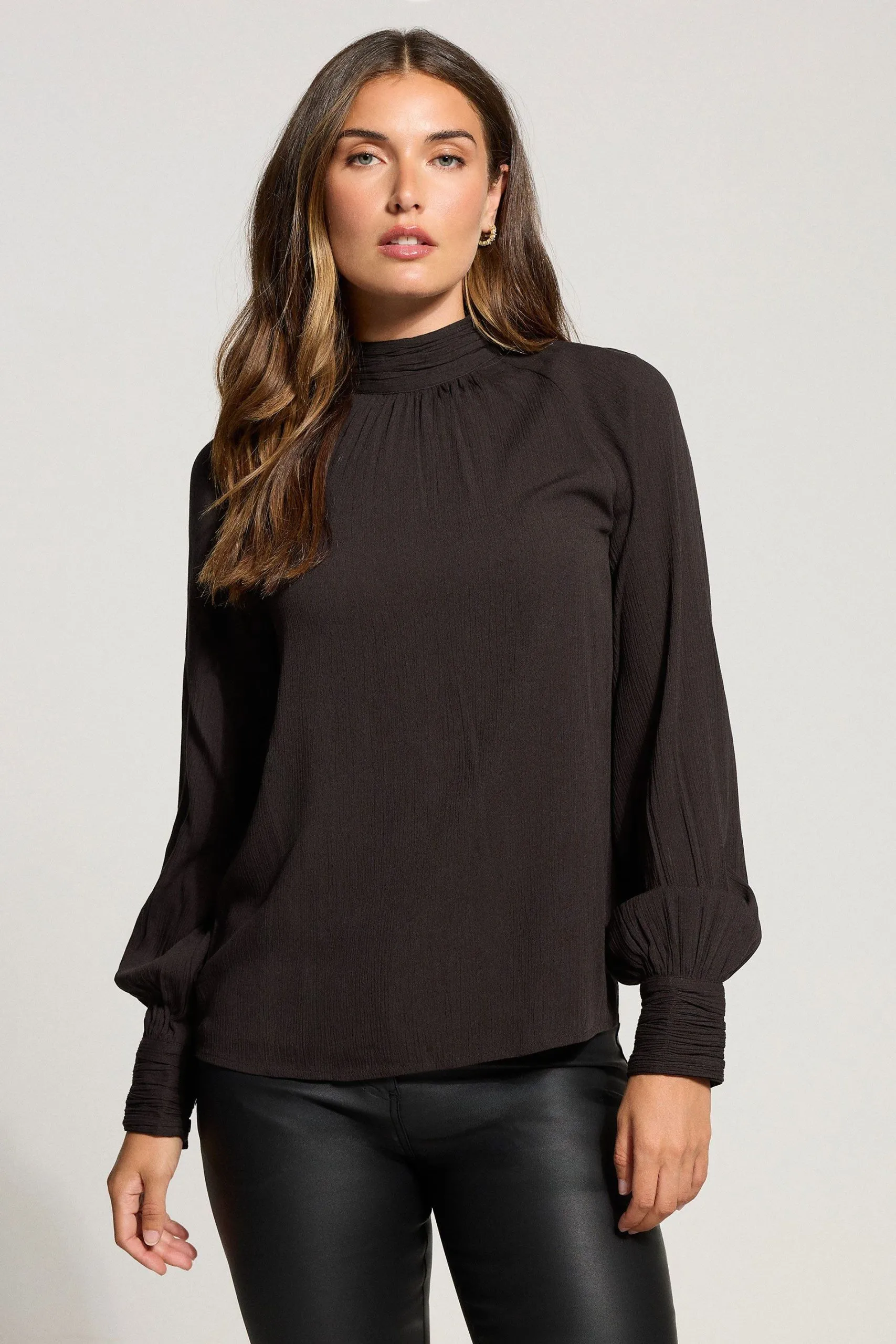 Tall High Neck Crinkle Blouse