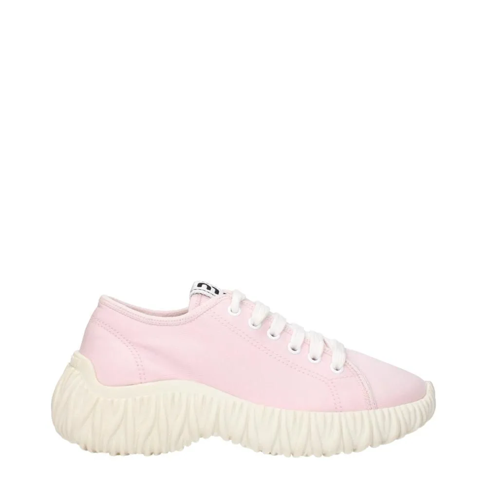 Fabric Sneakers with Front and Back Logo- Pink