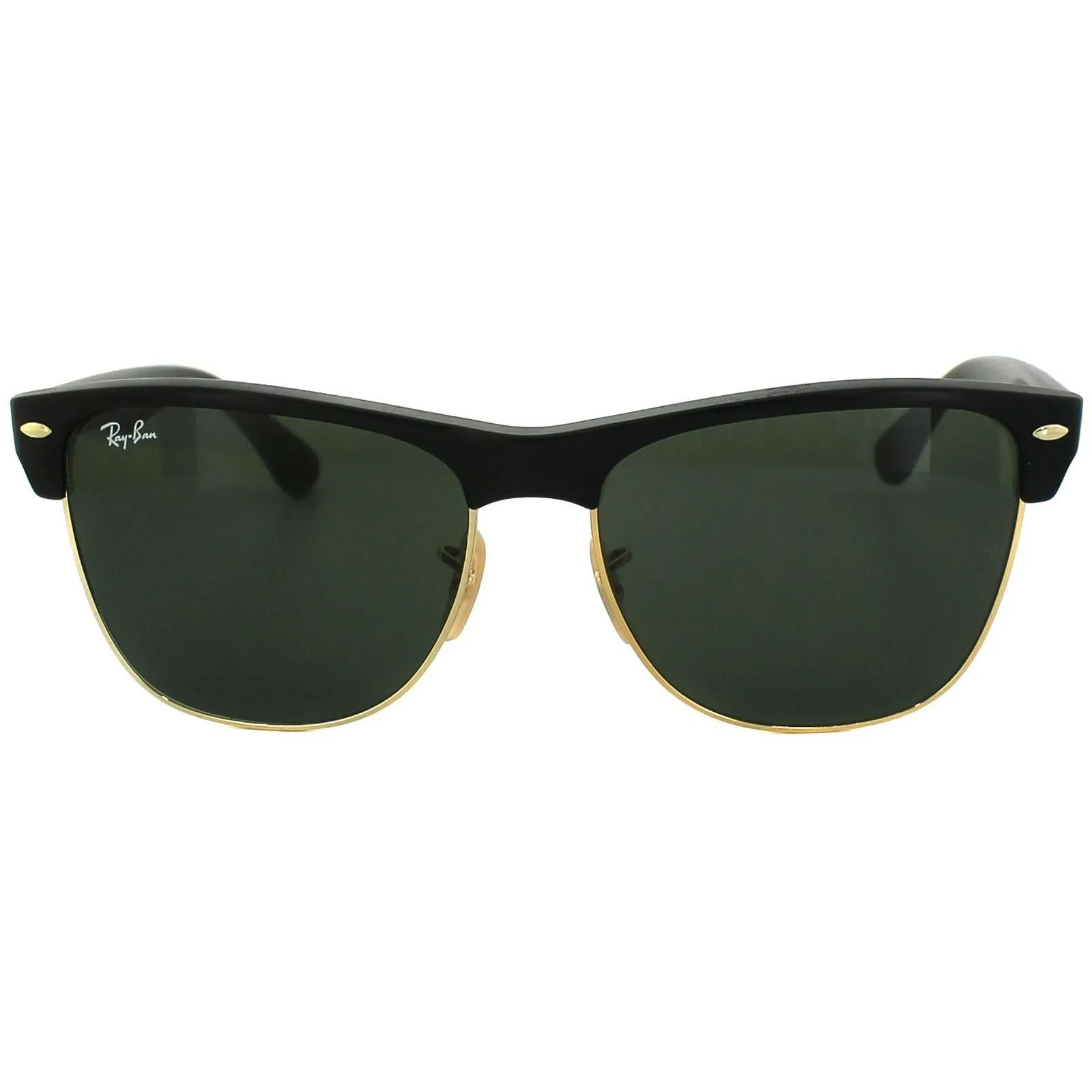Oval Demi Shiny Black Green Clubmaster Oversized 4175 Sunglasses
