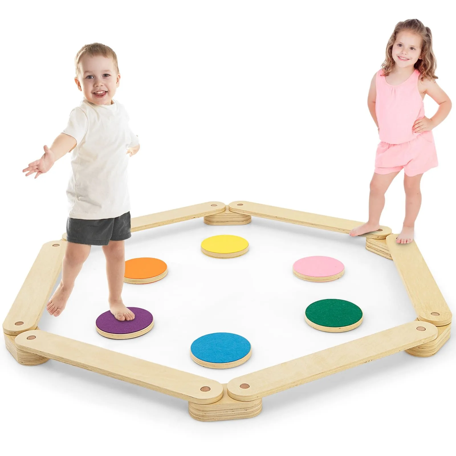 Kids Balance Beam 12 PCS Toddler Stepping Stones Balance Beam Boards