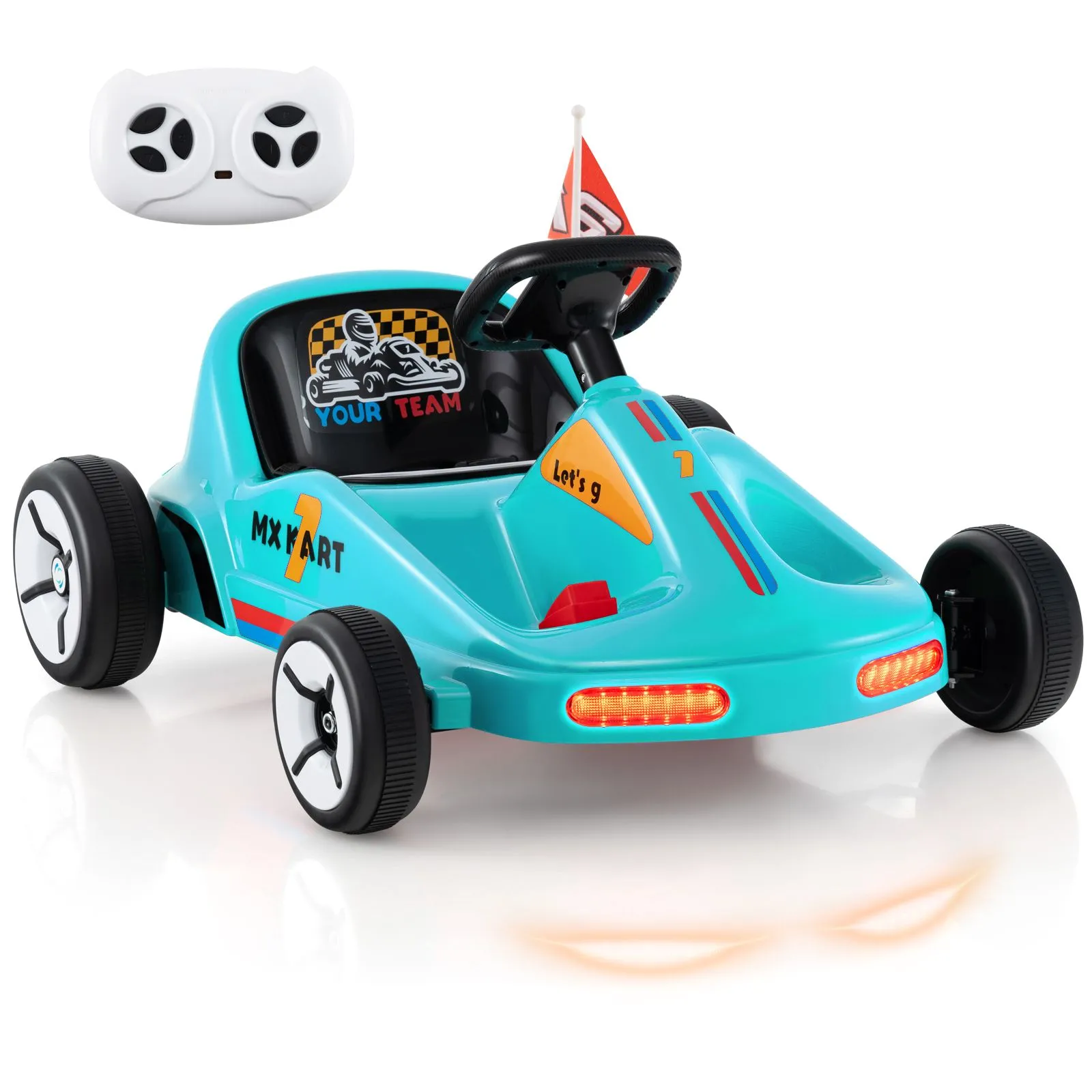 Kids Electric Go Kart 12V Ride on Toy Race Car With Remote LED Lights