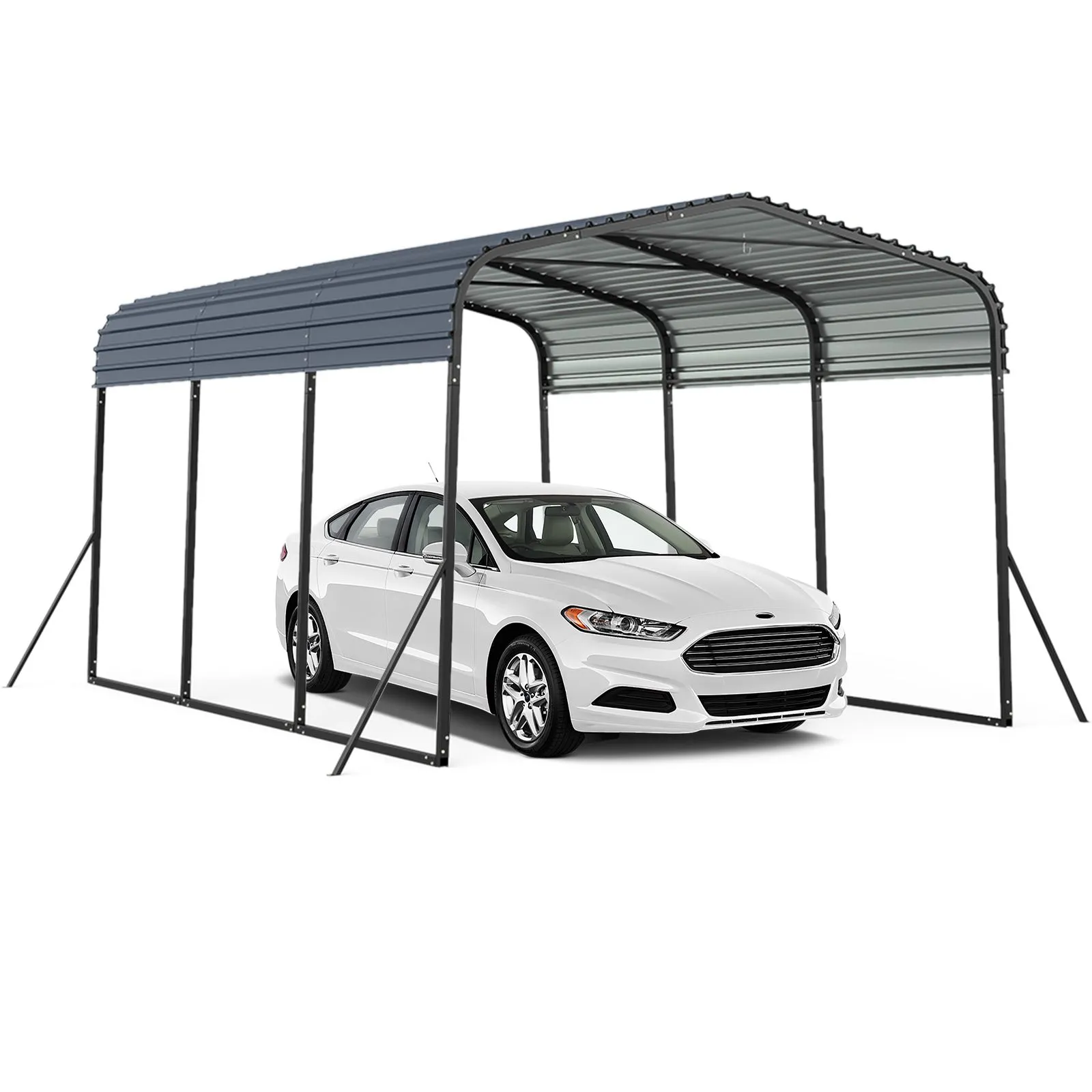 440 x 300 cm Heavy-Duty Metal Carport Outdoor Garage Car Shelter