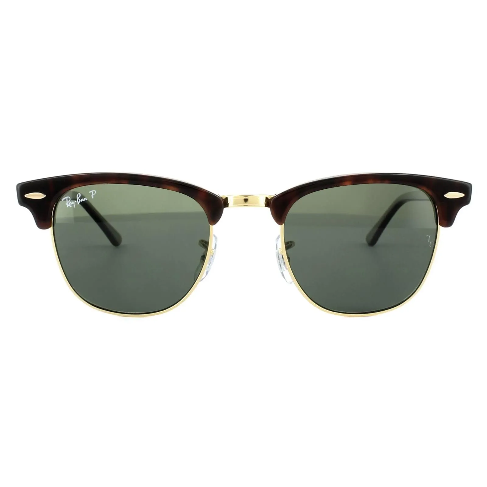Round Red Havana Green Polarized Clubmaster 3016 Sunglasses