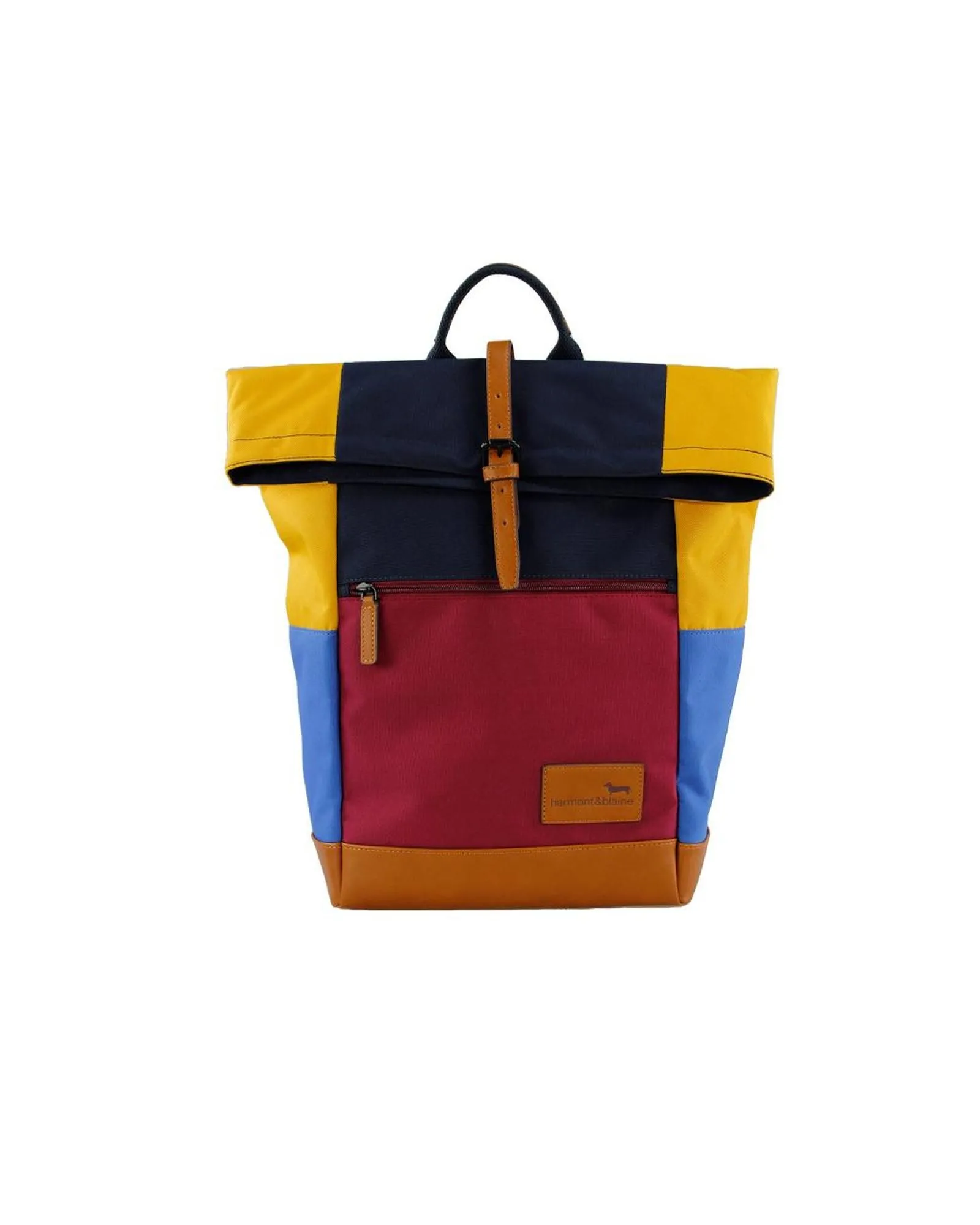 Synthetic Backpack with External Pocket