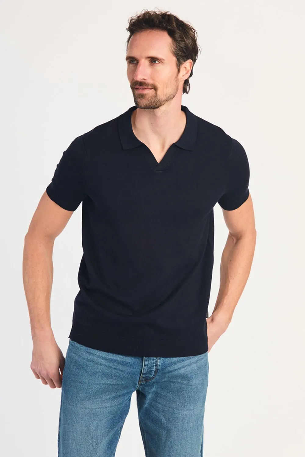 Short Sleeve Open Collar Polo Shirt