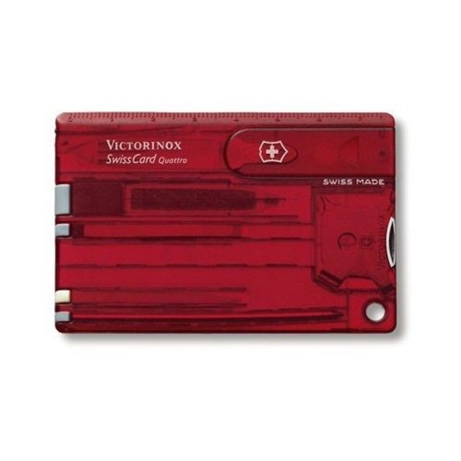 SwissCard Victorinox Quattro 12 Features Transparent Red