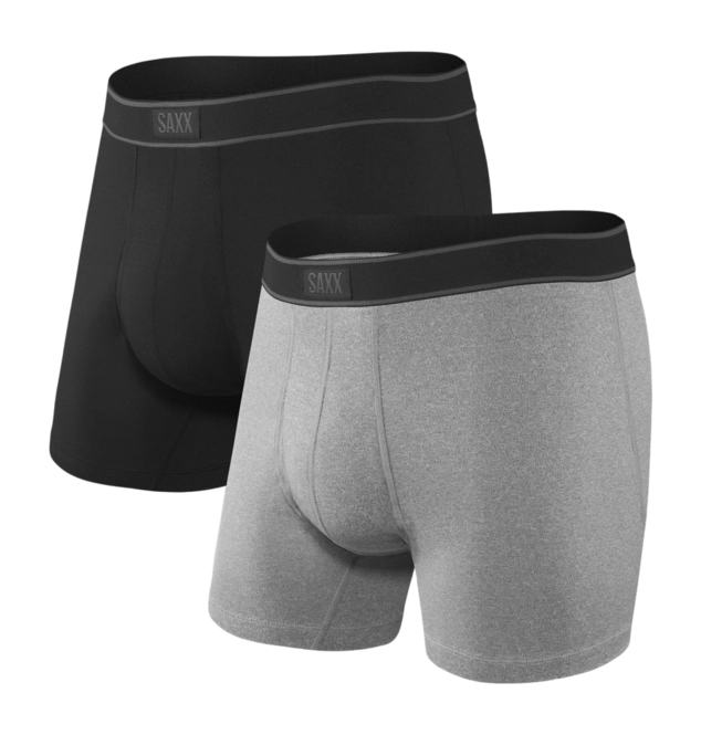 Boxers Saxx Men Daytripper Boxer Brief Fly Black Grey Heather (2 pc)