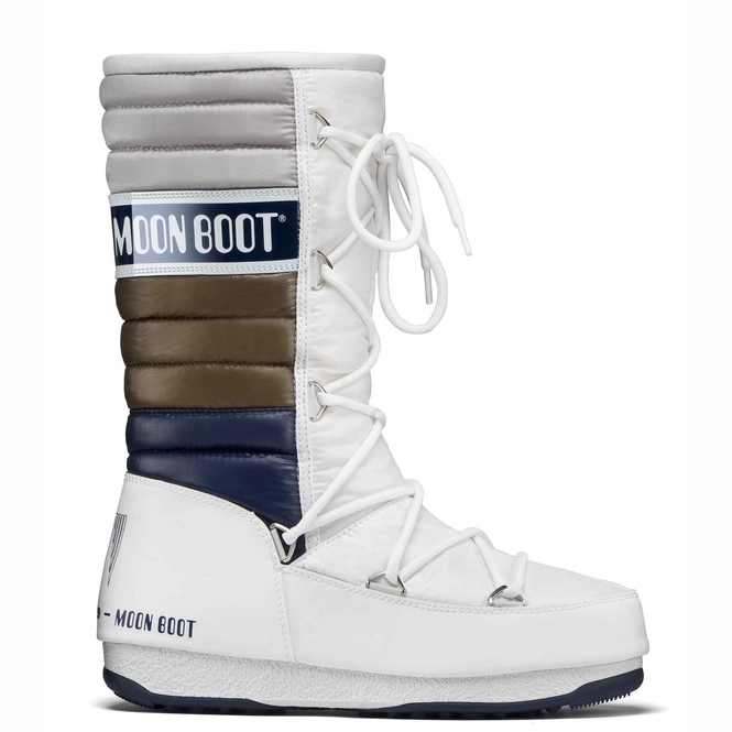 Snow Boot Moon Boot Quilted White Navy Bronze